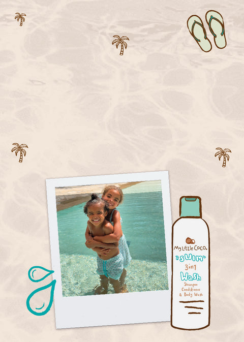 Swim days made simple with our 3-in-1 wash!